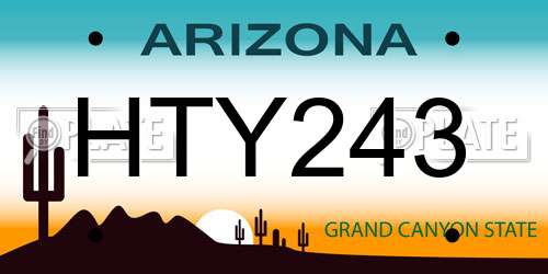 HTY243 Arizona License Plate