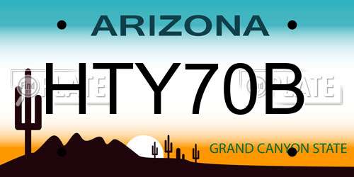 HTY70B Arizona License Plate