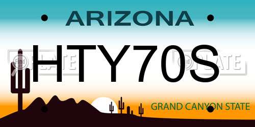 HTY70S Arizona License Plate