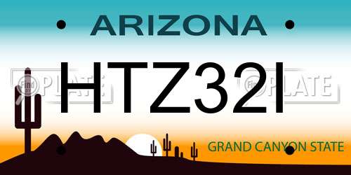 HTZ32I Arizona License Plate