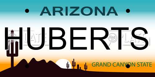 HUBERTS Arizona License Plate