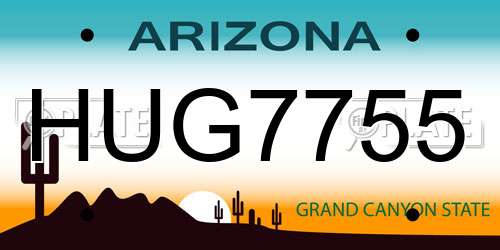 HUG7755 Arizona License Plate