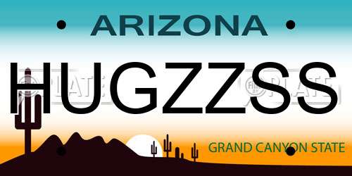 HUGZZSS Arizona License Plate