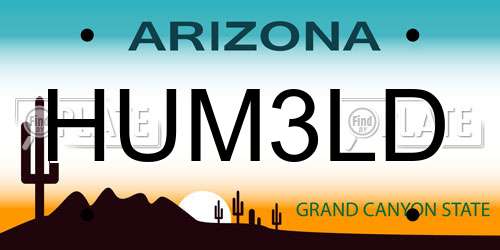 HUM3LD Arizona License Plate