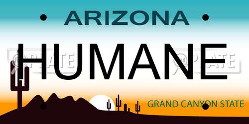 HUMANE Arizona License Plate
