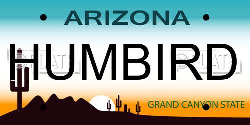 HUMBIRD Arizona License Plate
