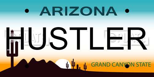 HUSTLER Arizona License Plate