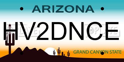 HV2DNCE Arizona License Plate