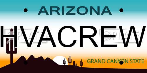 HVACREW Arizona License Plate