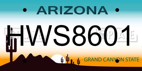 HWS8601 Arizona License Plate