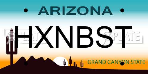 HXNBST Arizona License Plate