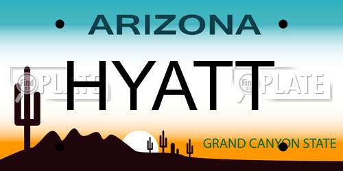 HYATT Arizona License Plate