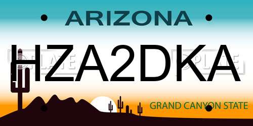 HZA2DKA Arizona License Plate