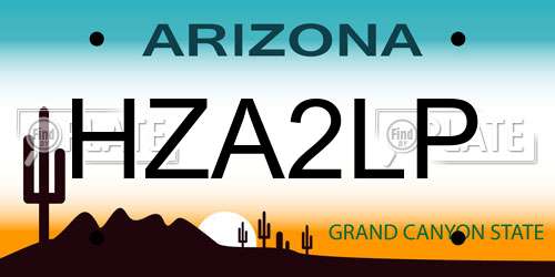HZA2LP Arizona License Plate