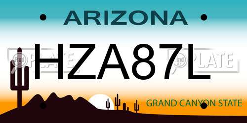 HZA87L Arizona License Plate