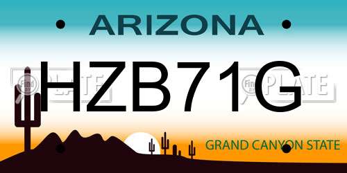HZB71G Arizona License Plate