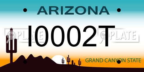I0002T Arizona License Plate