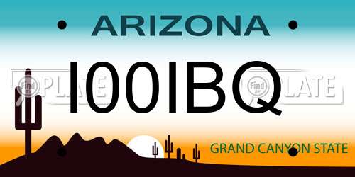 I00IBQ Arizona License Plate