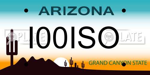 I00ISO Arizona License Plate