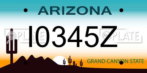 I0345Z Arizona License Plate