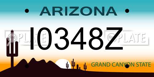 I0348Z Arizona License Plate