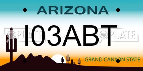I03ABT Arizona License Plate