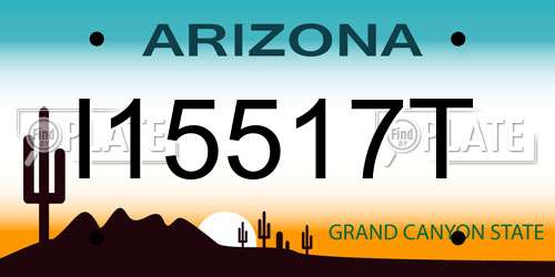 I15517T Arizona License Plate