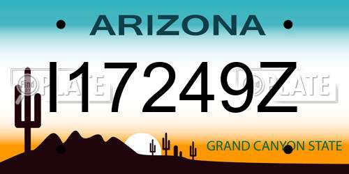 I17249Z Arizona License Plate