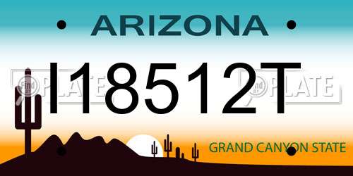 I18512T Arizona License Plate