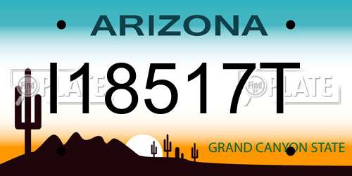 I18517T Arizona License Plate