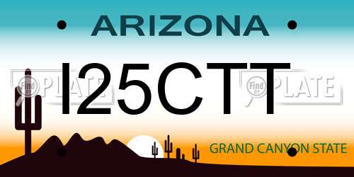 I25CTT Arizona License Plate