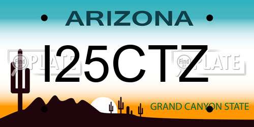 I25CTZ Arizona License Plate