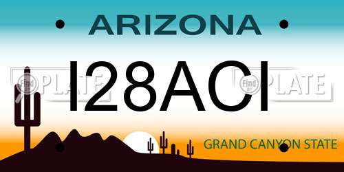 I28ACI Arizona License Plate