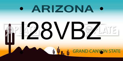 I28VBZ Arizona License Plate