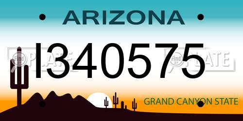 I340575 Arizona License Plate