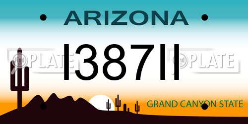 I387II Arizona License Plate
