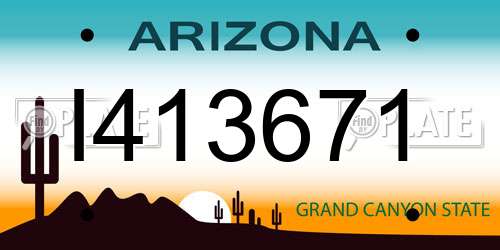 I413671 Arizona License Plate