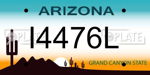 I4476L Arizona License Plate