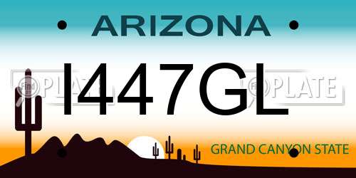 I447GL Arizona License Plate