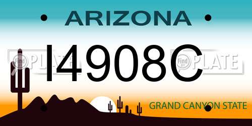 I4908C Arizona License Plate