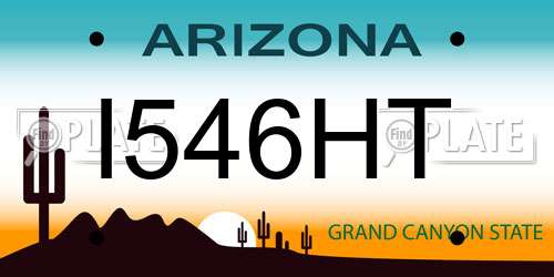 I546HT Arizona License Plate