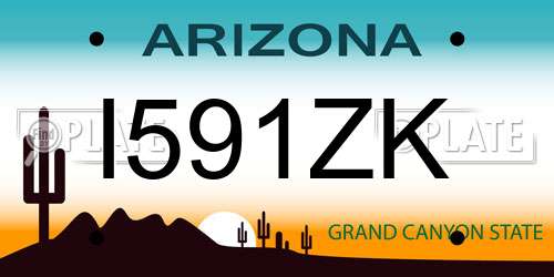 I591ZK Arizona License Plate