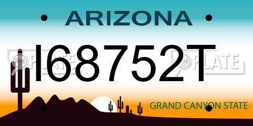 I68752T Arizona License Plate