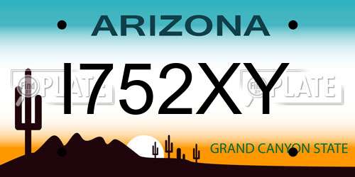 I752XY Arizona License Plate