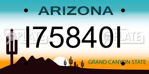 I75840I Arizona License Plate