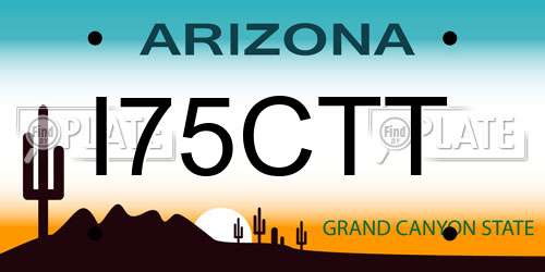 I75CTT Arizona License Plate