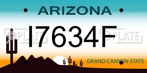 I7634F Arizona License Plate