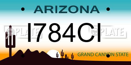 I784CI Arizona License Plate