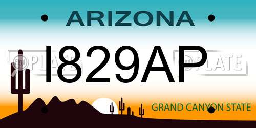I829AP Arizona License Plate