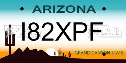 I82XPF Arizona License Plate